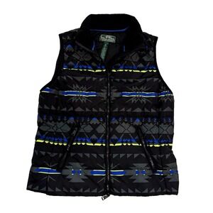 Ralph Lauren Active LRL Puffer Vest Women M 8 10 Quilted Sleeveless Jacket Aztec